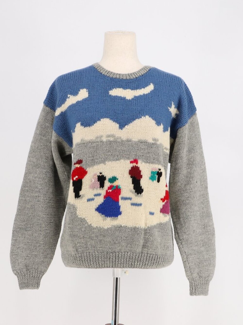 NWT ALLEN SOLLY 90s Wool Winter Ice Skating Sweater Size M